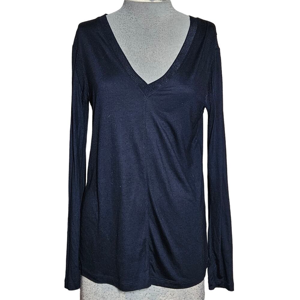 Banana Republic Navy Long Sleeve V Neck Tee Size Small